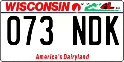 WI license plate 073NDK