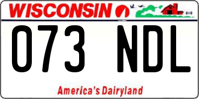 WI license plate 073NDL