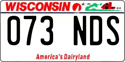 WI license plate 073NDS
