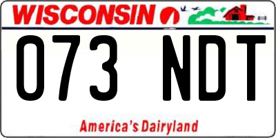 WI license plate 073NDT