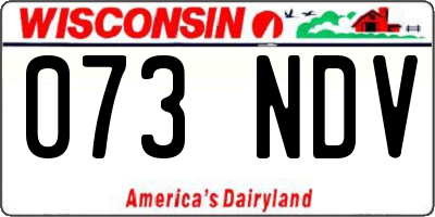 WI license plate 073NDV