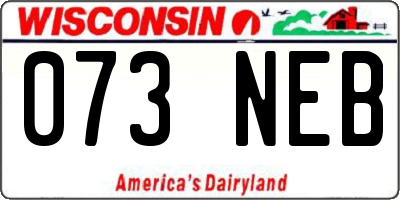 WI license plate 073NEB