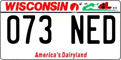 WI license plate 073NED