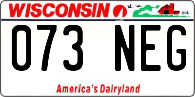 WI license plate 073NEG