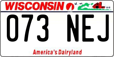 WI license plate 073NEJ