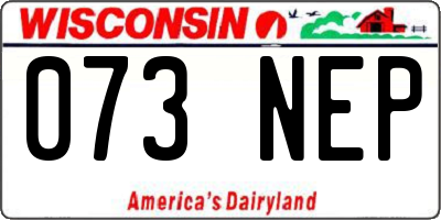 WI license plate 073NEP