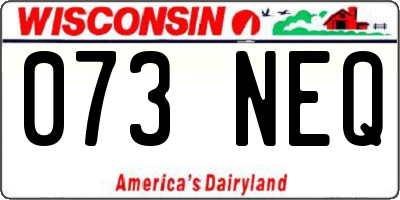 WI license plate 073NEQ