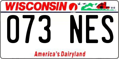 WI license plate 073NES