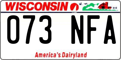 WI license plate 073NFA