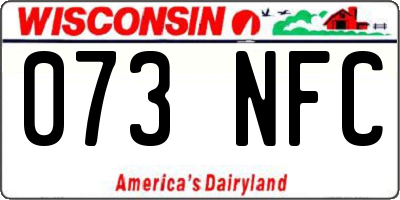 WI license plate 073NFC