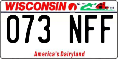 WI license plate 073NFF