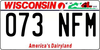 WI license plate 073NFM