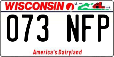 WI license plate 073NFP