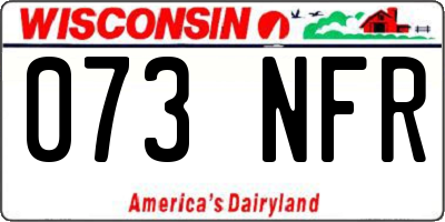 WI license plate 073NFR