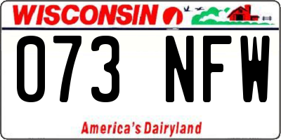 WI license plate 073NFW