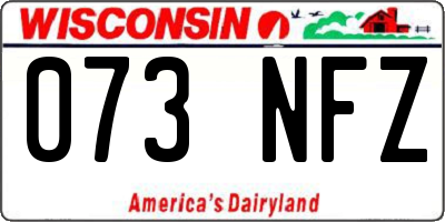 WI license plate 073NFZ