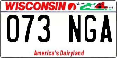 WI license plate 073NGA