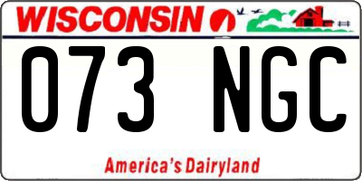 WI license plate 073NGC