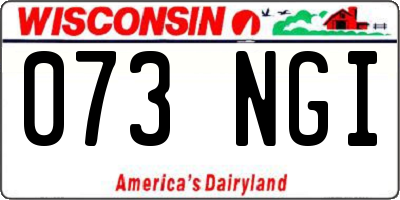 WI license plate 073NGI