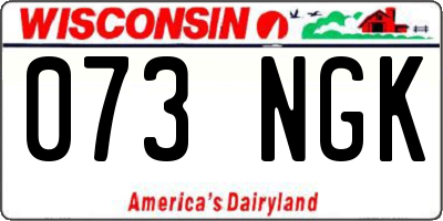 WI license plate 073NGK