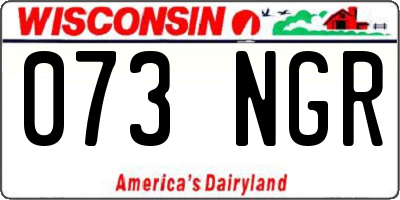 WI license plate 073NGR