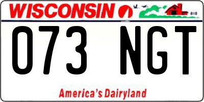 WI license plate 073NGT