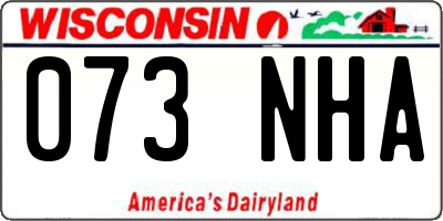 WI license plate 073NHA