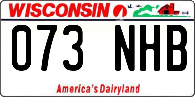 WI license plate 073NHB
