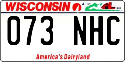 WI license plate 073NHC