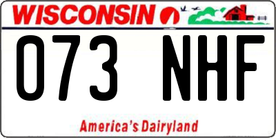 WI license plate 073NHF
