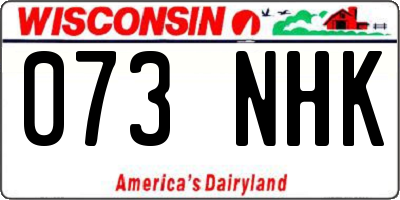 WI license plate 073NHK