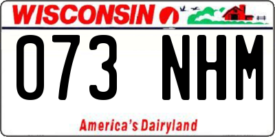 WI license plate 073NHM