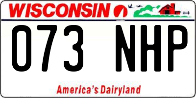 WI license plate 073NHP