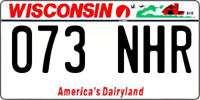 WI license plate 073NHR