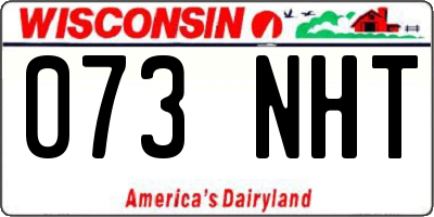 WI license plate 073NHT