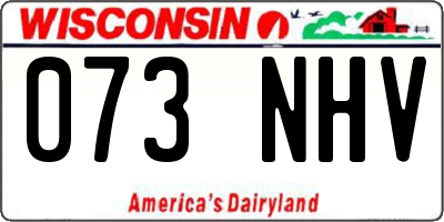 WI license plate 073NHV