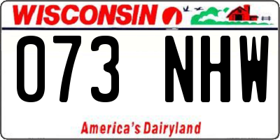 WI license plate 073NHW