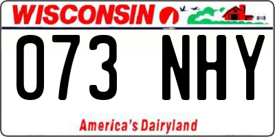WI license plate 073NHY