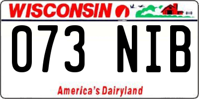 WI license plate 073NIB