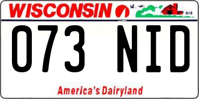 WI license plate 073NID