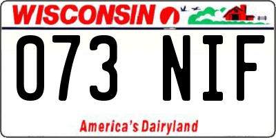 WI license plate 073NIF