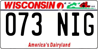 WI license plate 073NIG
