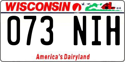 WI license plate 073NIH