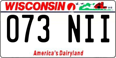 WI license plate 073NII