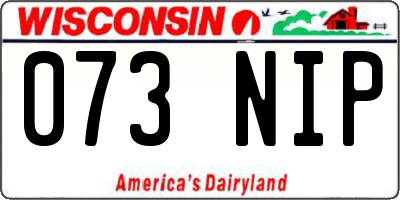 WI license plate 073NIP