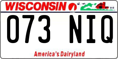 WI license plate 073NIQ