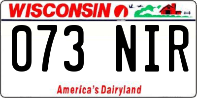 WI license plate 073NIR