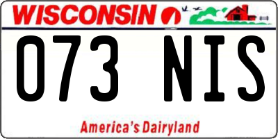 WI license plate 073NIS