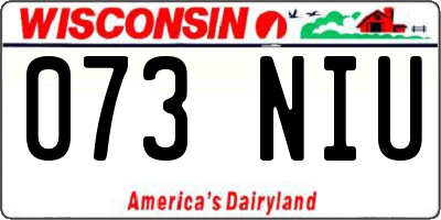 WI license plate 073NIU