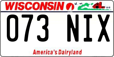 WI license plate 073NIX